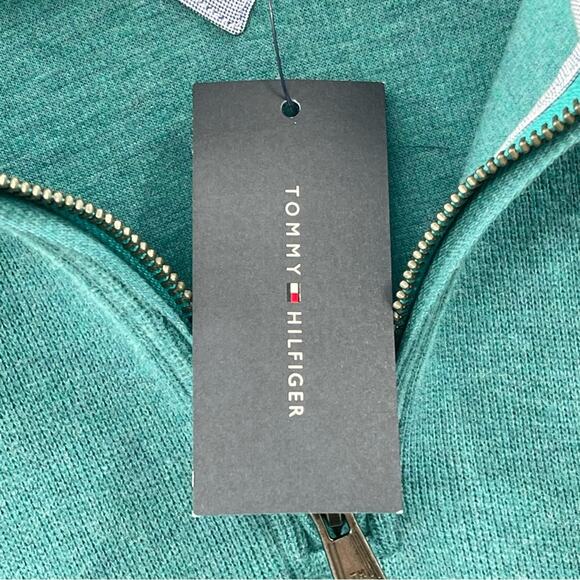 NWT Tommy Hilfiger Men’s Quarter Zip 100% Cotton Casual Mockneck Sweatshirt XL - Picture 8 of 10